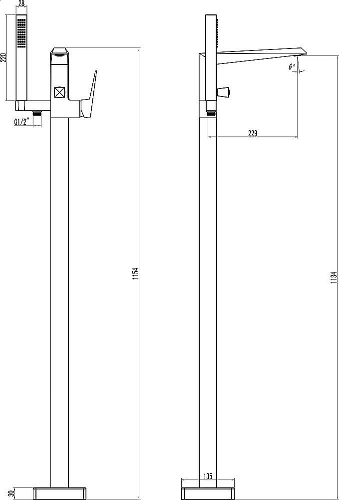 Смеситель напольный для ванны Ravak Freedom FM 081.00 купить в интернет-магазине сантехники Sanbest